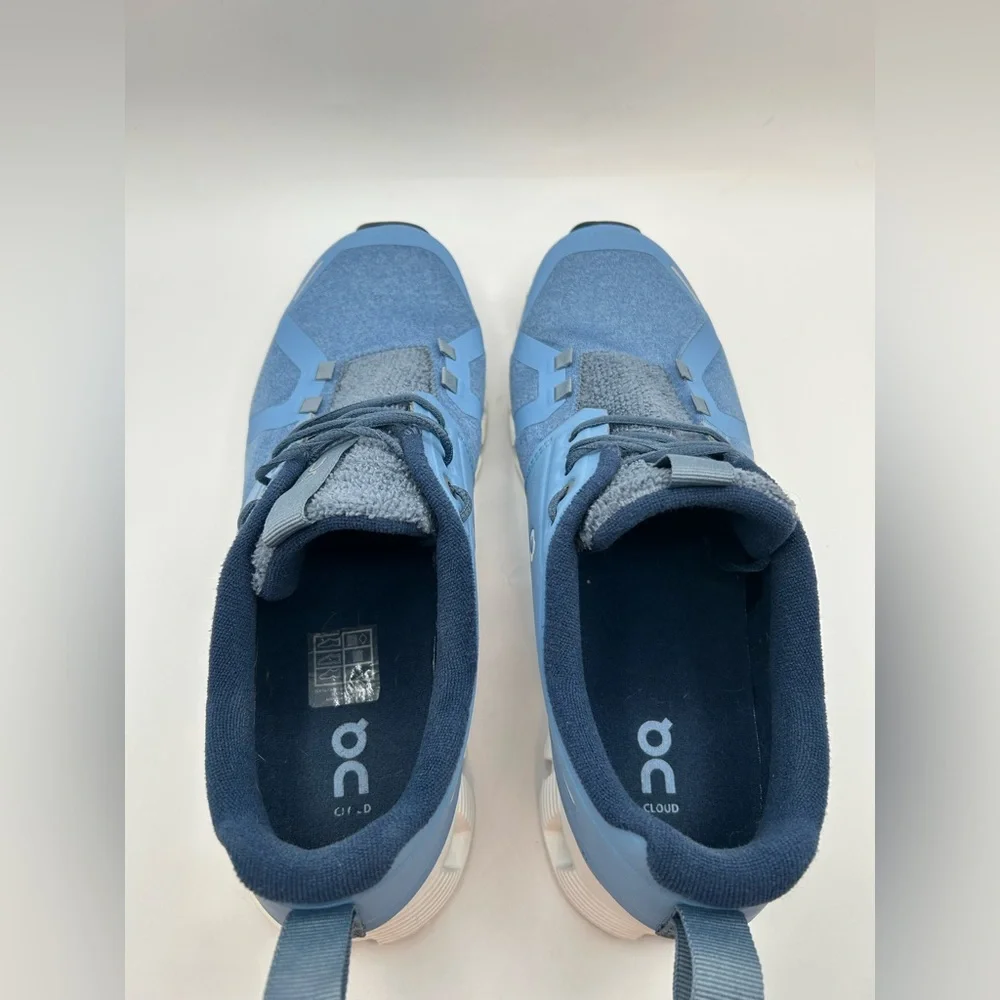 Like NEW Men's On Cloud 5 Terry Neptune White & Blue Running Shoe Sneaker SZ 9.5 - Picture 16 of 16